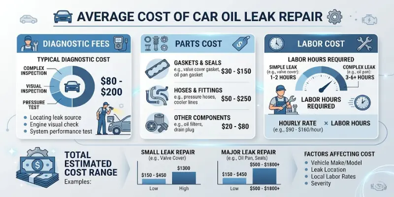 average car oil leak repair cost