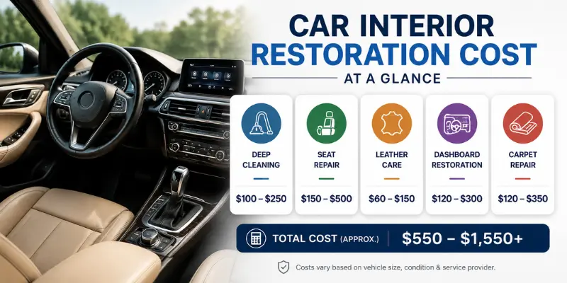 car interior restoration cost at a glance
