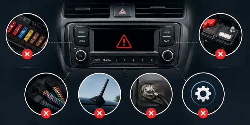 common causes of car radio not working