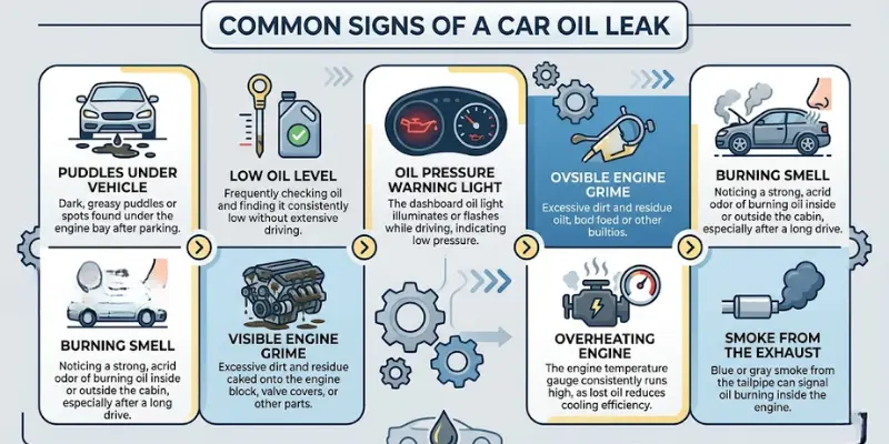 common signs your car has an oil leak