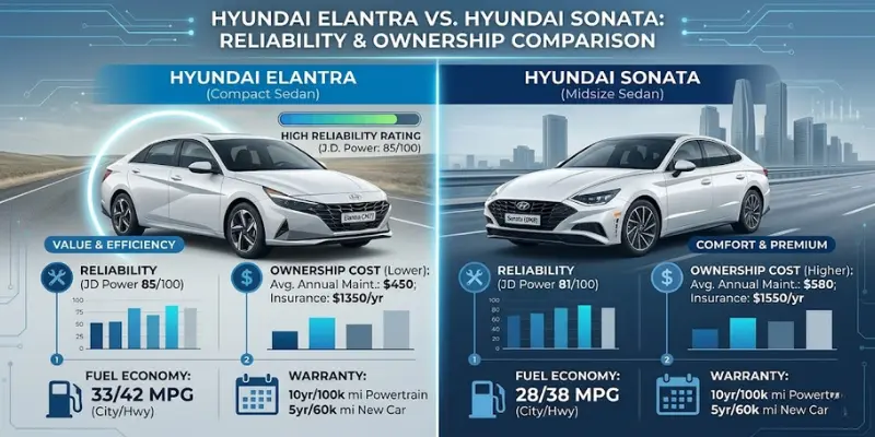 hyundai elantra vs sonata reliability and ownership 