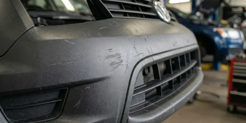 minor scuffs on plastic bumpers