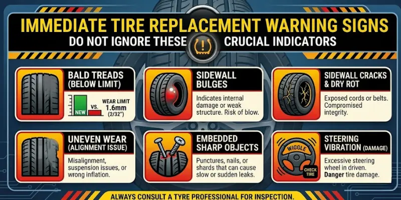 signs you should replace the tyre immediately