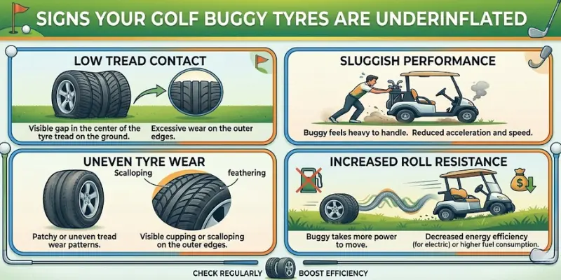 signs your golf buggy tyres are underinflated